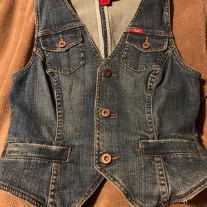 Vintage polo medium wash denim vest size medium